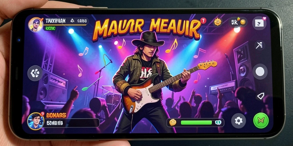 Tampilan gameplay <strong>5ZK</strong> dengan beragam pilihan lagu dan instrumen.