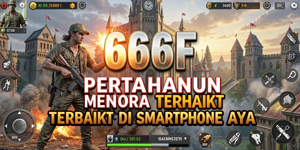 Gameplay menara pertahanan yang intens dan strategis di 666F.