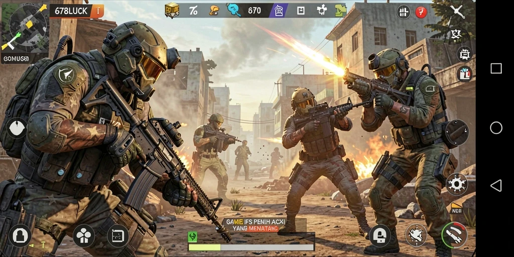 Screenshot gameplay 678LUCK yang menunjukkan intensitas pertempuran.