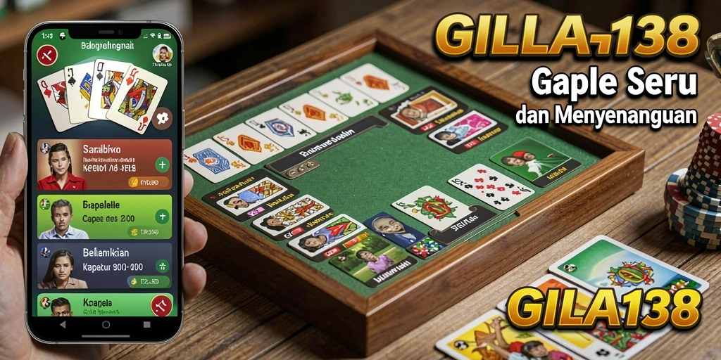 Gambar gameplay GILA138 menampilkan keseruan permainan Gaple yang menarik.