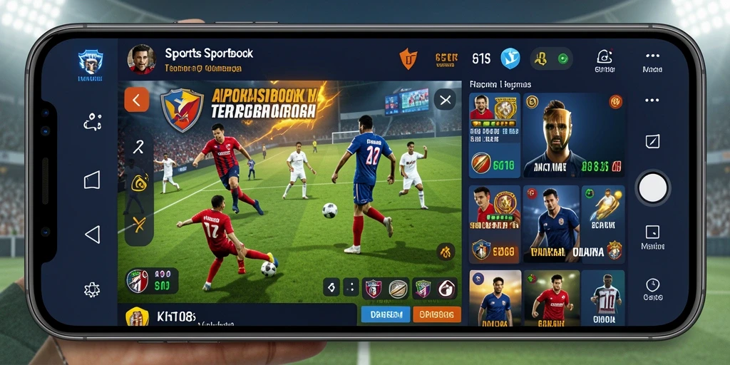 Screenshot gameplay GT108 yang menampilkan fitur Sportsbook.
