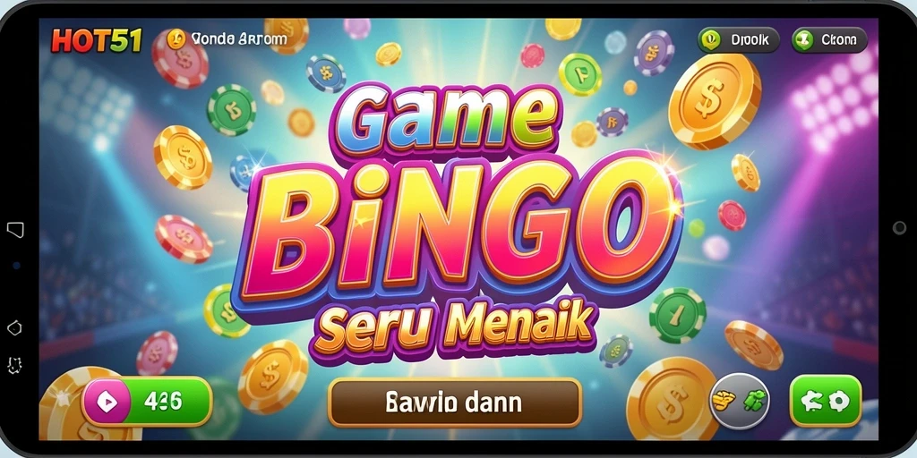 Screenshot gameplay HOT51 menunjukkan suasana seru permainan Bingo.