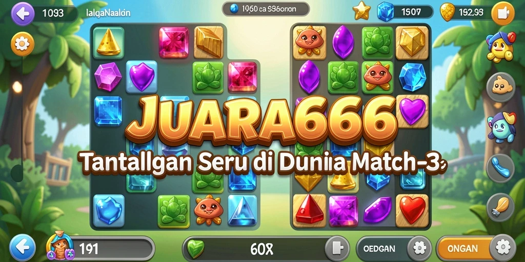 Tampilan gameplay JUARA666 dengan objek berwarna-warni yang seru.