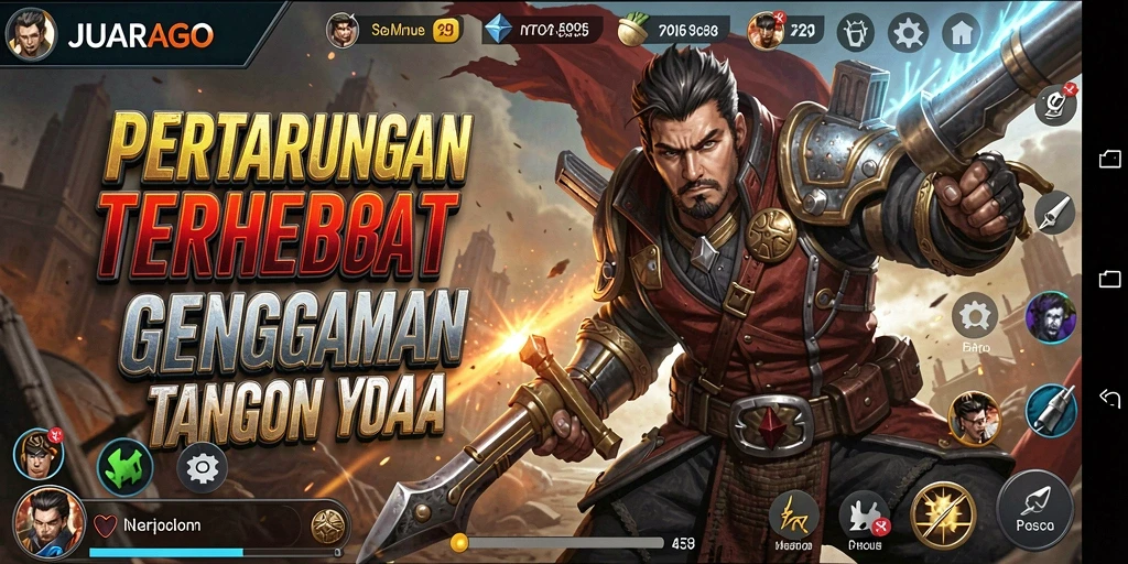Tampilan aksi mendebarkan dalam gameplay JUARAGO.