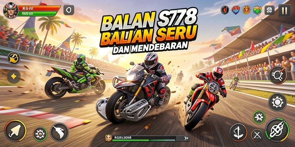 Tampilan gameplay KG778 menampilkan balapan mendebarkan di jalanan kota.