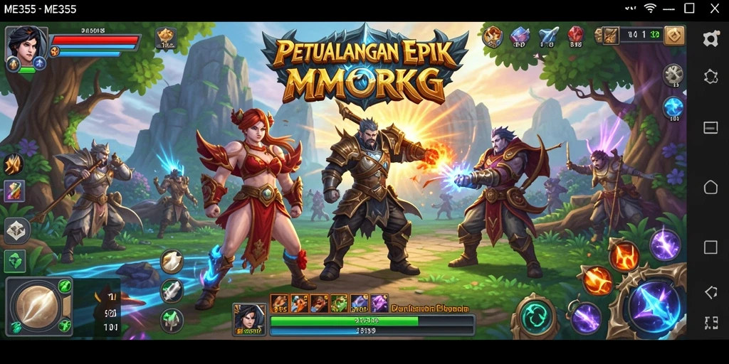 Gameplay seru ME355 dalam dunia MMORPG yang luas.