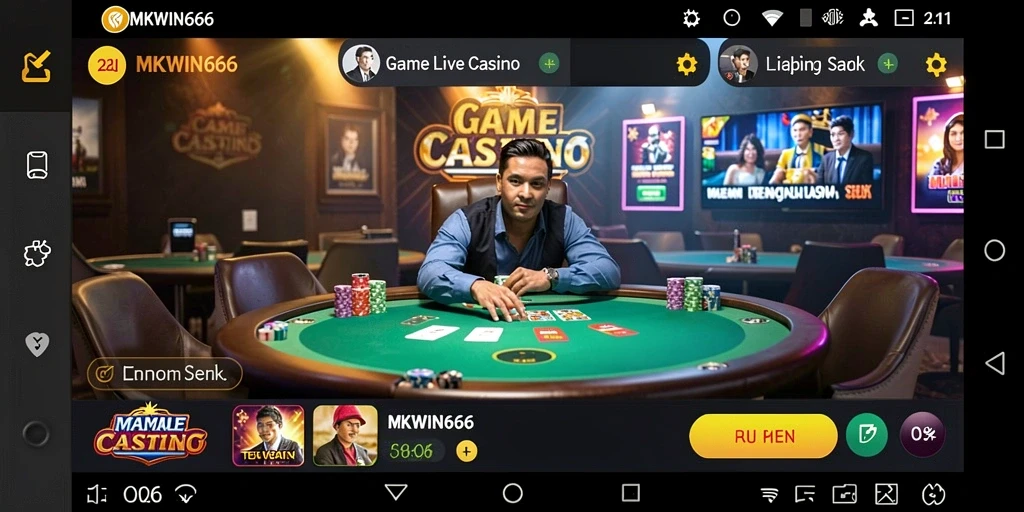 Tampilan gameplay Live Casino yang seru dan interaktif di MKWIN666.