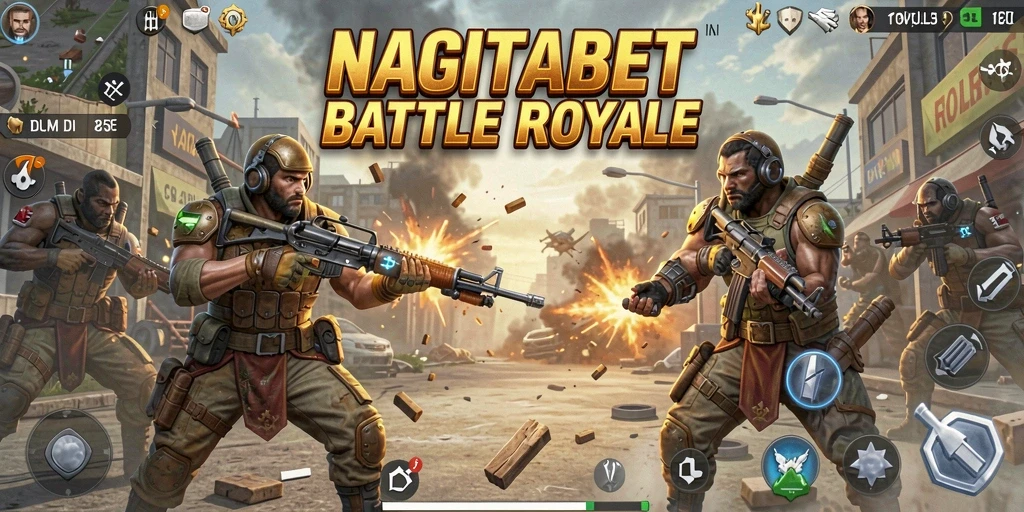 Tampilan seru dari gameplay NAGITABET di arena Battle Royale.
