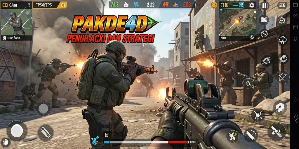Tangkapan layar menampilkan pertempuran intens dalam PAKDE4D.