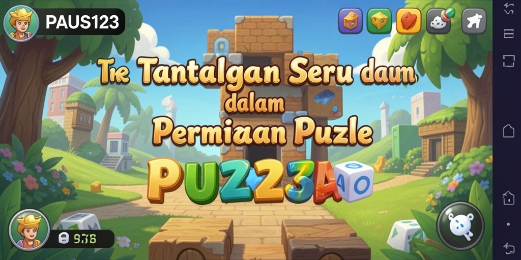 Tampilan gameplay yang menggugah dalam game Puzzle PAUS123.