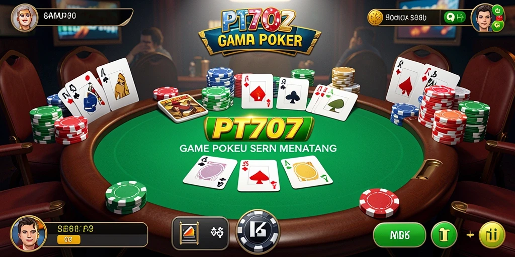 Screenshot gameplay PT707 menampilkan suasana Poker yang menegangkan.