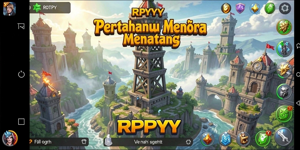 Tampilan gameplay RPYYY yang intens dan mendebarkan dalam mode Tower Defense.