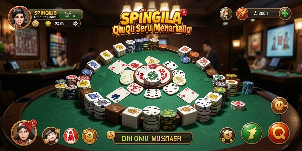 Tampilan seru dari gameplay SPINGILA permainan QiuQiu.
