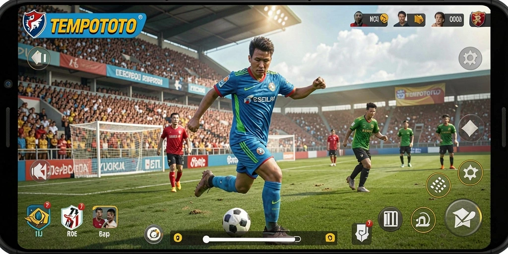 Tangkapan layar TEMPOTOTO menampilkan sepak bola yang seru dan menarik.