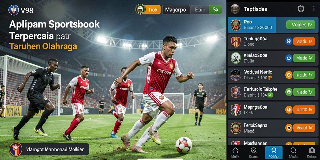 Tampilan gameplay V98 dengan taruhan olahraga yang menarik.