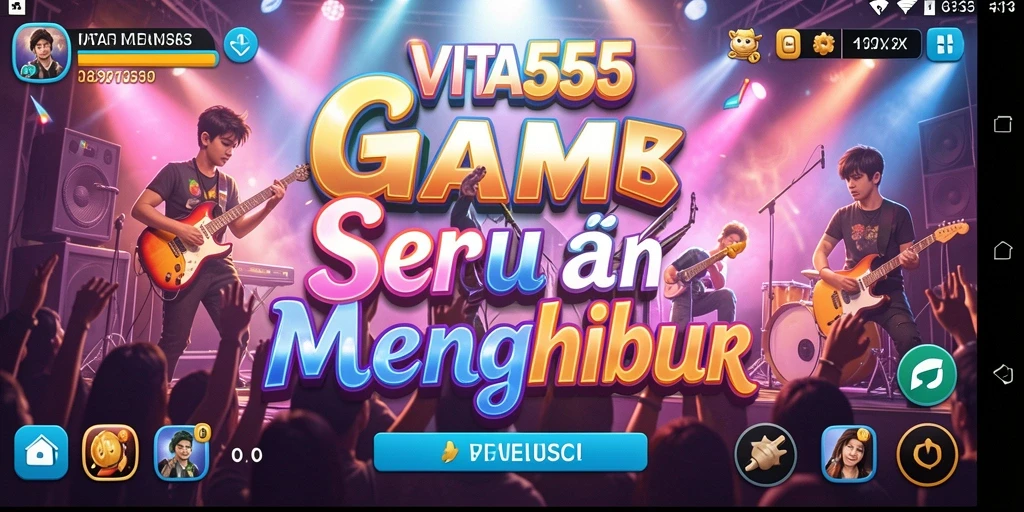 Screenshot gameplay VITA555 dengan irama musik yang menarik.