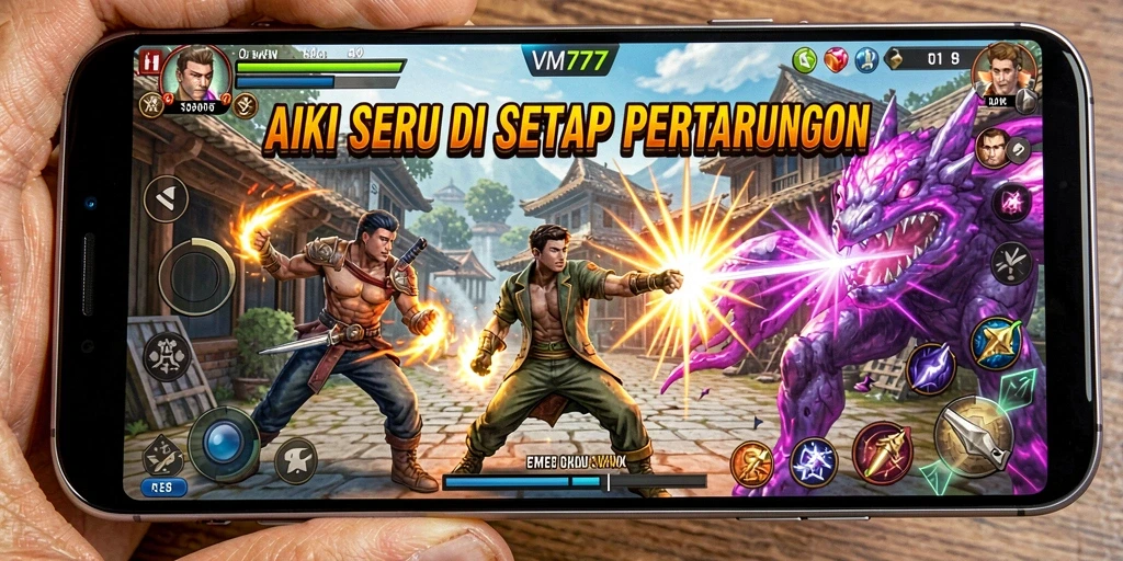 Tangkapan layar menunjukkan pertarungan seru dalam VM777.